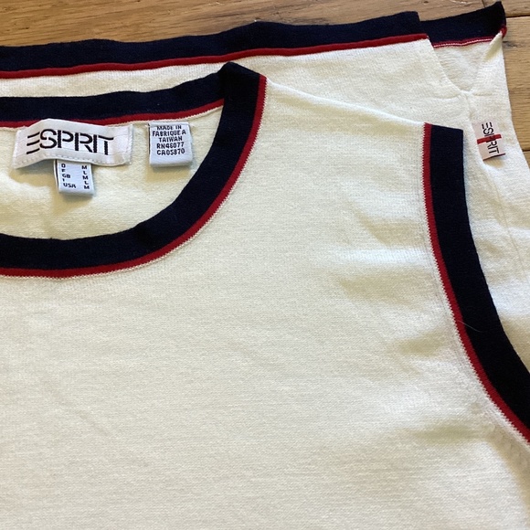 Esprit Tops - Vintage Esprit classy knit white sleeveless top, size M